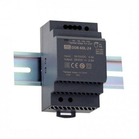 DDR-60L-24, DC/DC преобразователь, 60Вт, вход 18-75В,выход 24В/2.5А Mean Well