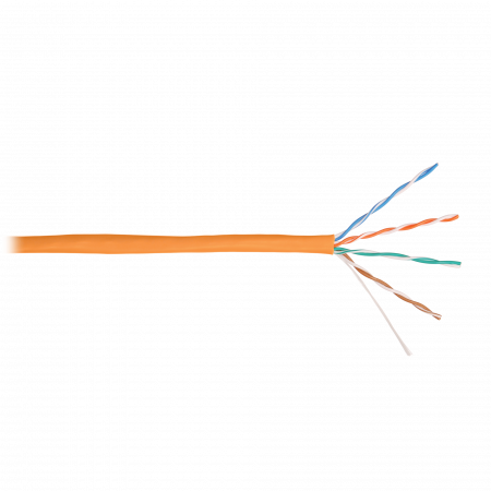 Кабель NIKOLAN U/UTP 4 пары, Кат.5e (Класс D), тест по ISO/IEC, 100МГц, одножильный, BC (чистая медь), 24AWG (0,50мм), внутренний, LSZH нг(А)-HFLTx