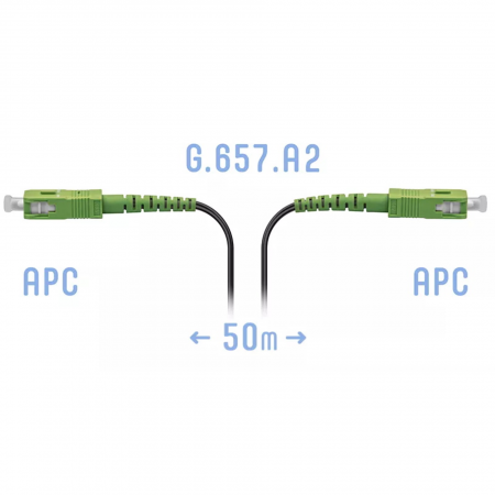 Патчкорд оптический FTTH SC/APC, кабель 604-04-01, 50 метров