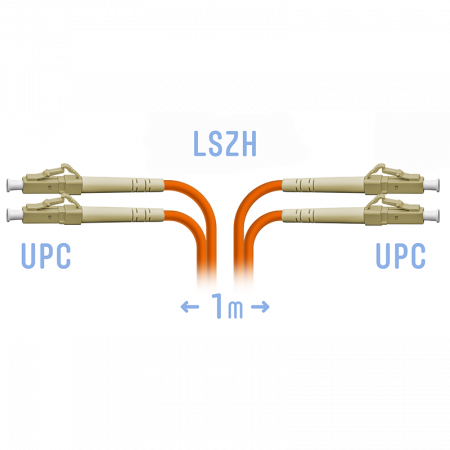 Патчкорд оптический LC/UPC MM (OM2) Duplex 1 метр