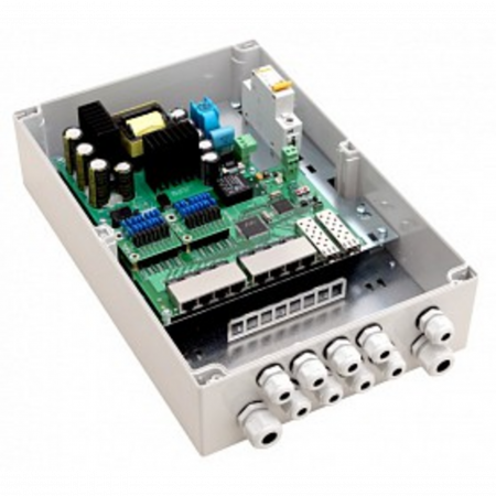 Уличный управляемый PoE коммутатор TFORTIS PSW-2G8F+ 8FE PoE +2GB SFP порта, питание 220В, IP66