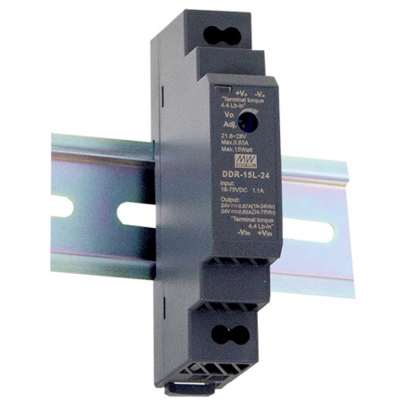 DDR-15G-12,DC/DC преобразователь, 15Вт, вход 9…36 В DC, выход 12В/1,25А, Mean Well