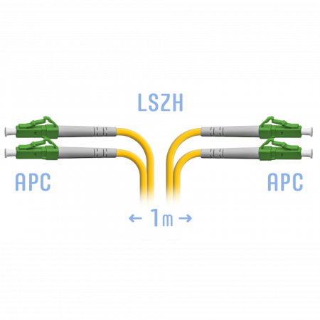 Патчкорд оптический LC/APC SM Duplex 1 метр