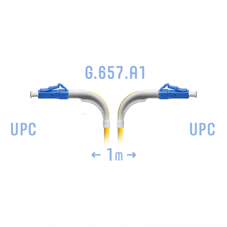 Патчкорд оптический LC/UPC SM G.657.A1 (угловой) 1 метр