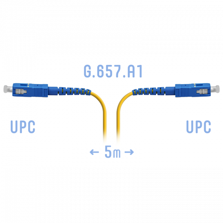Патчкорд оптический SC/UPC SM G.657.A1 5 метров, 2мм