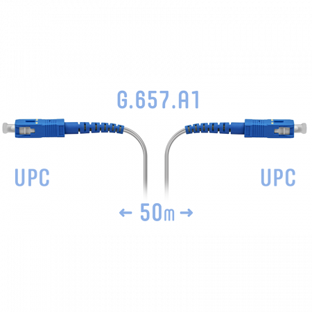 Патчкорд оптический FTTH SC/UPC, кабель 604-02-01W, 50 метров