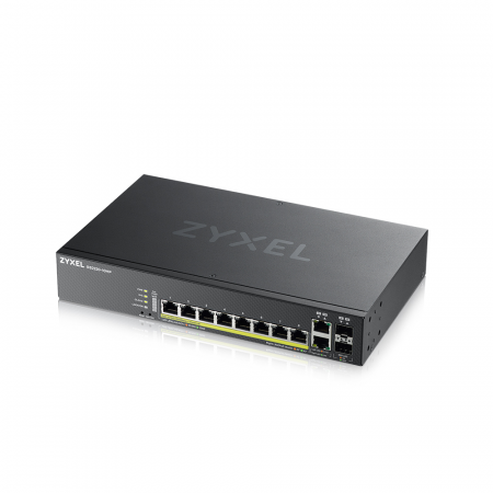 Коммутатор ZYXEL NebulaFlex Pro GS2220-10HP Hybrid L2 PoE+ Switch, 19 rack, 8xGE PoE+, 2xCombo (SFP / RJ-45), 180W PoE Budget, Standalone / Cloud Man