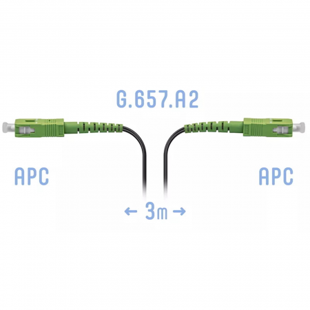 Патчкорд оптический FTTH SC/APC, кабель 604-02-01, 3 метра