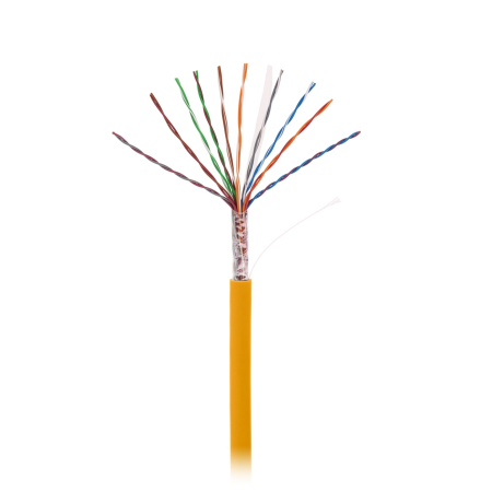 Кабель NETLAN U/UTP 10 пар, Кат.5 (Класс D), 100МГц, одножильный, BC (чистая медь), внутренний, LSZH нг(B)-HF, оранжевый, 305м