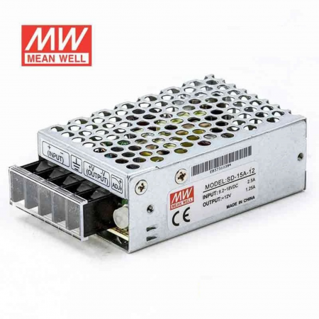 SD-15A-12,  DC/DC преобразователь, 15Вт, вход 9,2...18B, выход 12B/1,25A