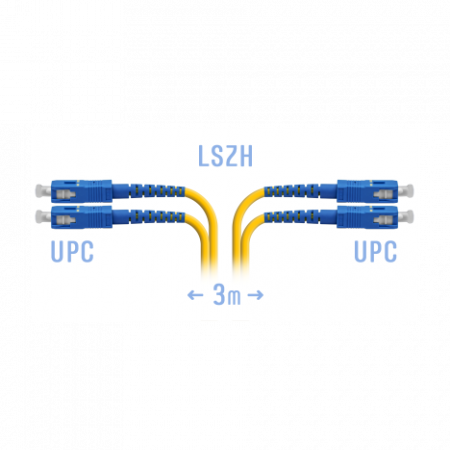 Патчкорд оптический SC/UPC SM Duplex 3метра