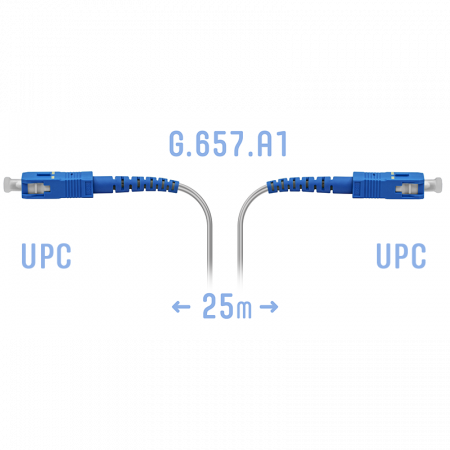 Патчкорд оптический FTTH-SC/UPC, кабель 604-02-01W, 25 метров
