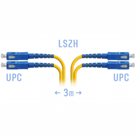 Патчкорд оптический SC/UPC SM Duplex 3метра